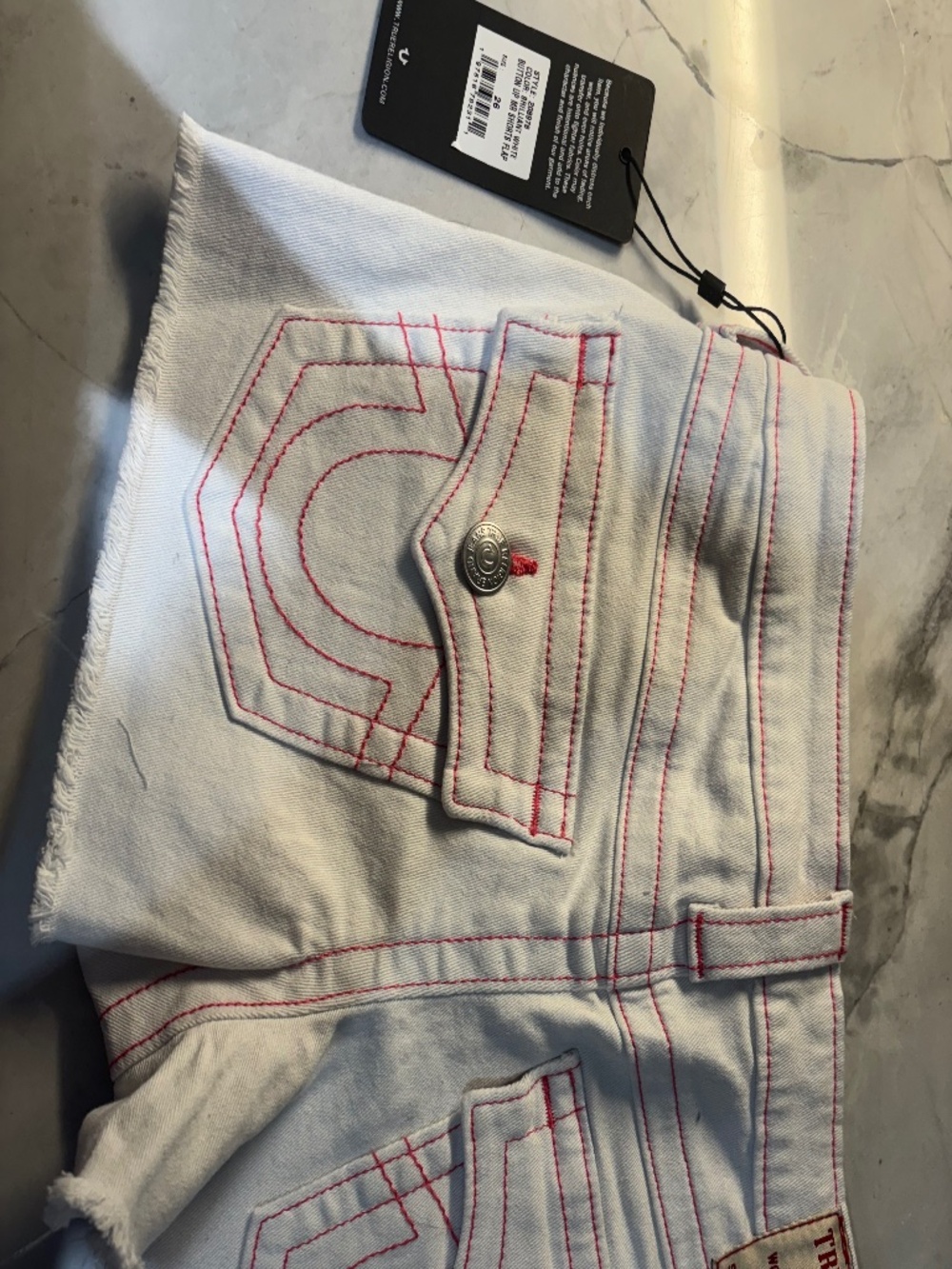 true religion white shorts